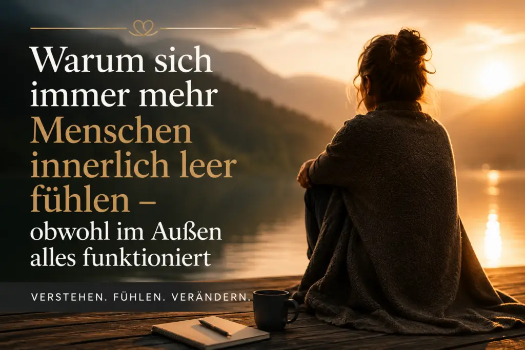 Nachdenklicher Mensch blickt am frühen Morgen aus dem Fenster und reflektiert über innere Leere trotz äußerem Erfolg.